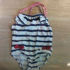 Striped Navy and White Kids Swim Coverup